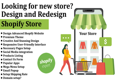 I will do shopify store design or shopify website design