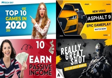 I will design amazing youtube thumbnail in 1 hours