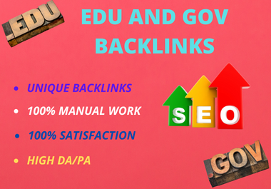 I will provide dofollow high authority edu and gov backlinks SEO, link building.