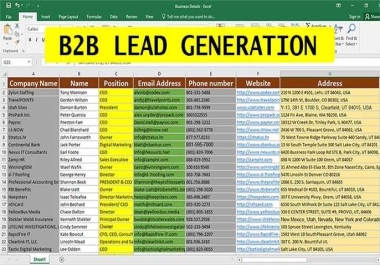 I will create targeted 100 B2B lead generation for your business