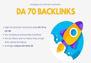 PR9 - DA Domain Authority 70+ Backlinks