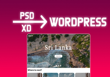 I will convert your xd,  figma or PSD to wordpress with elementor