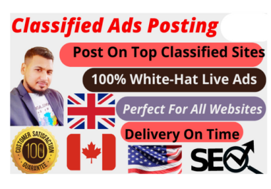 I will provide 30 ads posting backlinks service on High authority websites