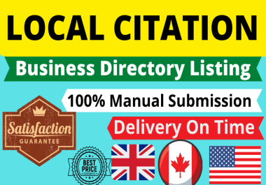 I will build 50 Top High Quality Local Citations Service for USA,  UK,  Canada local listing business