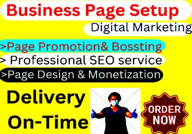 I will do Business page setup and digital marketing & SEO service