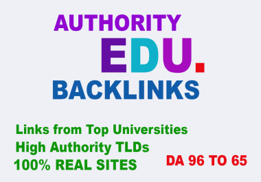 10 EDU Backlinks DA 96 To 65 From Top Universities