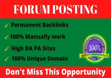 I will do 80 top quality Forum Posting Backlinks on high DA Forums