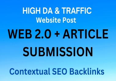 I Will Build 90 Web 2.0 + Article Submission with Manually SEO contextual backlinks.