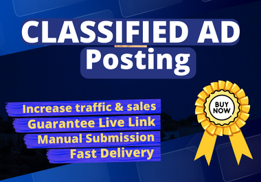 I will provide 50 classified ads on the top classified ad posting sites