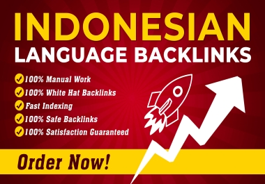 I will provide 200 high da 50 plus indonesian dofollow backlinks for SEO