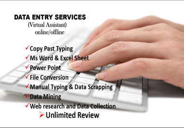 I will do supreme data entry,  web scraping,  typing,  web research