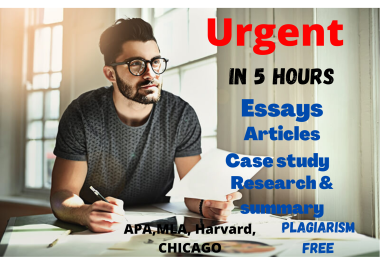 I will write urgent essay,  articles,  content,  research and summary writing in 24 hours