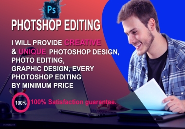 I will do every photoshop editing for photo editing,  photo retouch,  banner and flyer design,  graphic