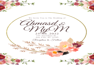 I Will Design Wedding Cards Or Any Invitation Or Any Event And Birthday Cards