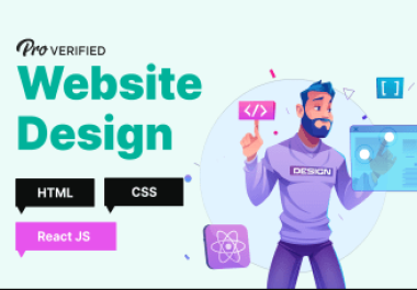 HTML,  CSS,  react. js to create high quality website design