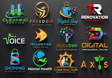 I will create 2 modern 3d logo design for your business,  website,  brand and company