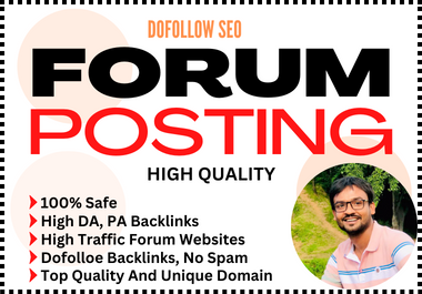 I will do high quality forum profile backlinks,  forum posting 30