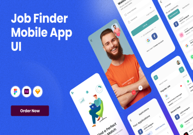 I will create a visually stunning mobile app design 4Screens