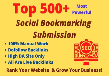 I will do 500 social bookmarking SEO backlinks for google ranking