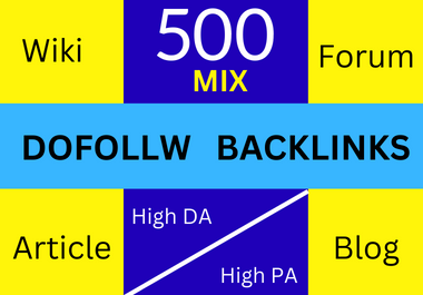 Build 500 High Authority Dofollow Wiki Backlinks Mix Forum,  Article and Blog For Google ranking