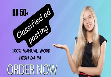 I will post 40 classified ads on top classified ad posting sites