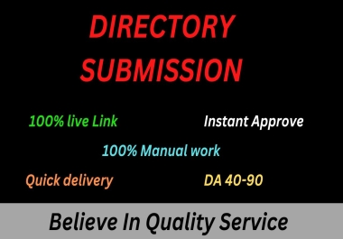 I will do 50 directory submissions manually with instant approval
