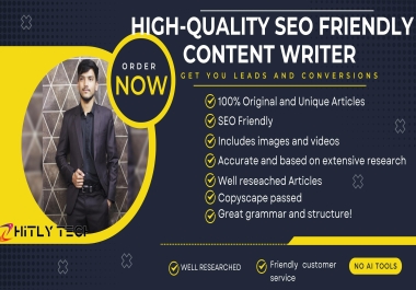 I will do finest SEO article writing and experienced content writer