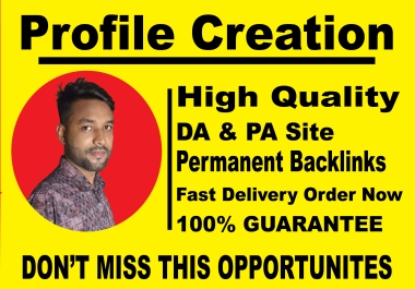 I will create 40 high quality Profile Creation Backlinks PR9. to improve website ranking