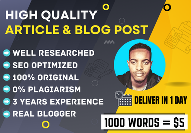 I will do blog post writing,  SEO article writing,  or content writing