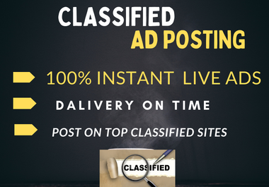 I will provide 50 classified ads on the best classified ad posting sites