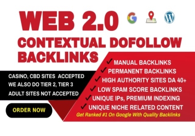 I will do web 2.0 contextual dofollow backlinks