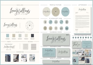 I will design complete signature logo and social media kit branding kit for you