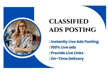 I will post 50 of your classified ads on the classified ad posting sites