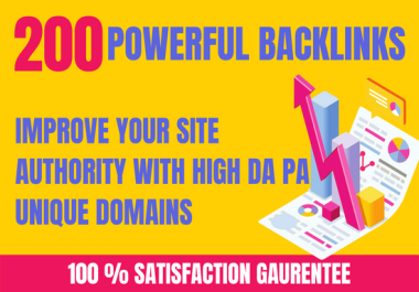 200 high quality,  high DA manual & unique backlinks