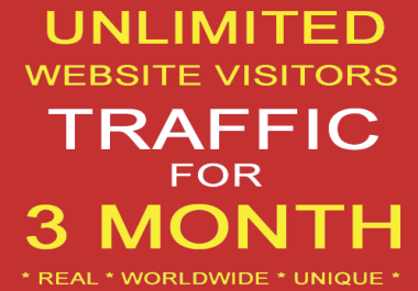 THREE MONTH Unlimited Real Unique Visitors Traffic to Website or ANY Link