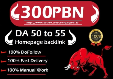 Ranking Your website 300 PBN DA 50-55+ Homepage Dofollow Backlinks SEO powerful High Quality