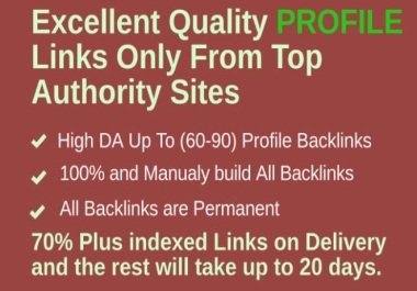 I will manually create 200 exclusive profile backlinks da 90+