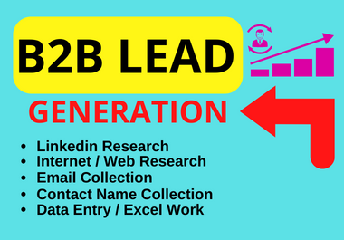 I will Provide 60 Targeted Prospects B2B Lead Generation,  Business Leads,  and Data Entry