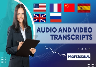 I will transcribe quality transcript from any audio and video files