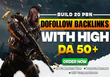 Build 20 PBN Dofollow Backlinks With High DA 50 Plus