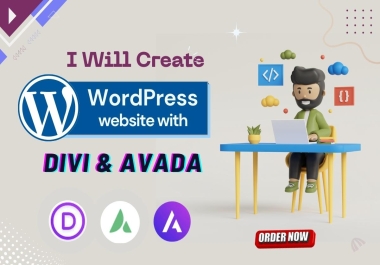 I will create a responsive divi wordpress website using divi or avada theme