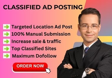 I will do post your 65 ads on top classified ad posting sites