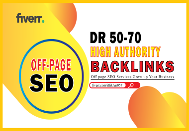 30 backlinks DR 50+ via off page high authority white hat SEO