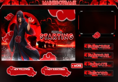 I will design anime twitch overlays for your stream