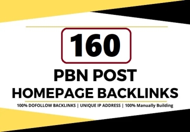 160 Homepage PBN Backlinks DA 50 Plus Dofollow links