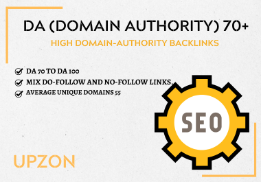 20 High Domain-Authority backlinks DA 70 to DA 100.