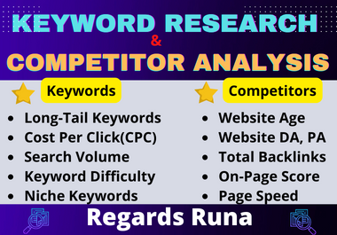 I will do niche relevant long tail SEO keyword research and competitor analysis KGR also