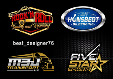 I will create logistics transport cargo trucking and towing logo