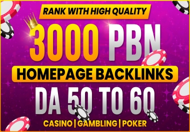 Get Ranked 3000 Premium PBN Casino Slot Poker judi DA50+ DR50+ Homepage Dofollow Backlinks