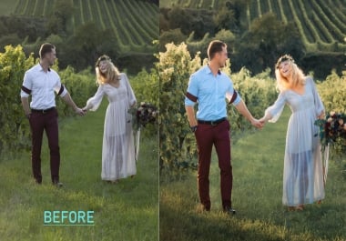 I will do wedding photo editing and lightroom photo editing